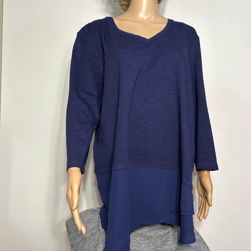 Chico's chiffon hem tunic top size XL NWT